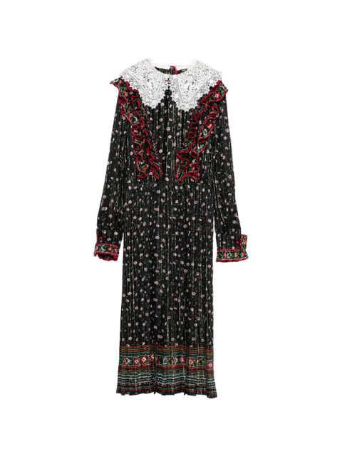 Valentino Garavani floral-print midi dress - Black - zdjęcie produktu nr 1