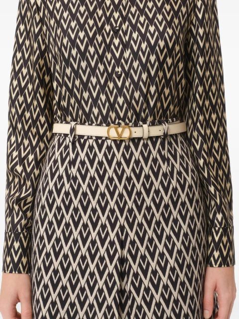 Valentino Garavani 20mm VLogo Signature leather belt - Neutrals