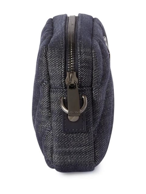 Off-White small quilted denim shoulder bag - Blue