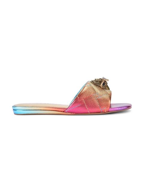 Kurt Geiger London klapki na płaskim obcasie damskie skórzane Kensington Flat Sandal - zdjęcie produktu nr 2