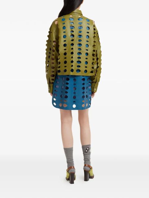 Marni cut-out leather shirt - Green