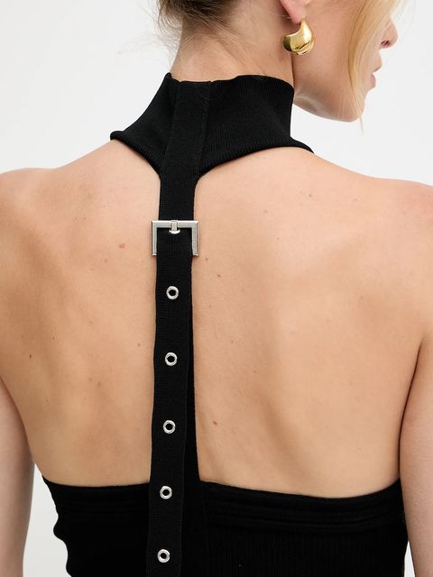 Patrizia Pepe top damskie kolor czarny z golfem 8K0310 K274