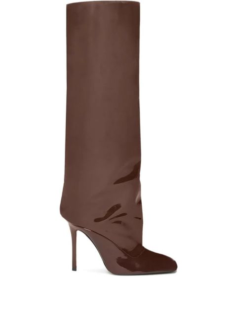 The Attico 105mm Sienna patent-leather boots - Brown - zdjęcie produktu nr 1