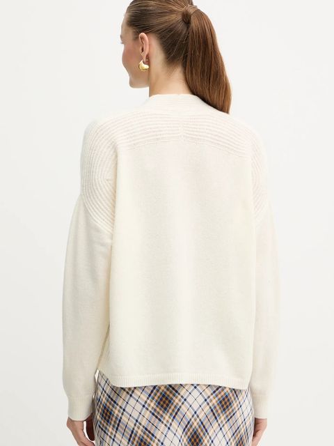 Liu Jo sweter wełniany damski kolor beżowy MF5060 MS009