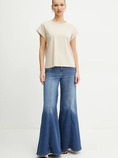 Liu Jo t-shirt damski kolor beżowy TA5181 JS003 - zdjęcie produktu nr 2