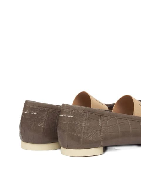 MM6 Maison Margiela crocodile-embossed ballet flats - Brown