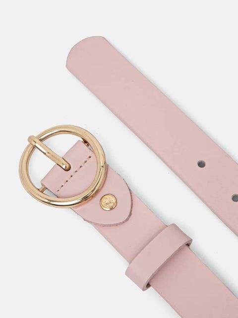 Answear.LAB pasek skórzany damski kolor różowy