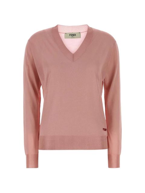 FENDI V-neck stretch sweater - Pink - zdjęcie produktu nr 1