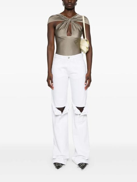 Coperni open-knee flared jeans - White - zdjęcie produktu nr 2