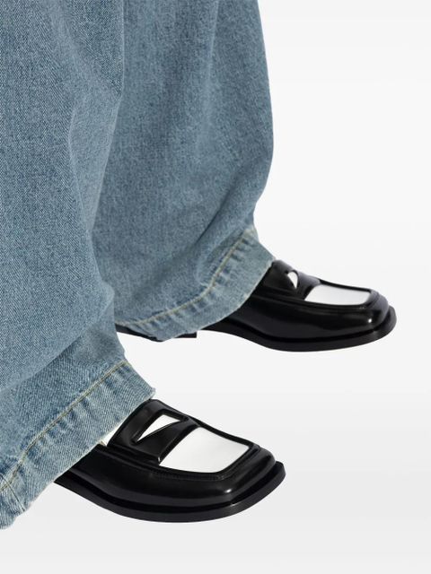 The Attico Amanda two-tone leather loafers - White