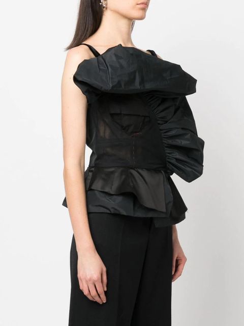 Maison Margiela sleeveless ruffled top - Black
