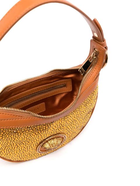 Versace Repeat crystal-embellished shoulder bag - Orange