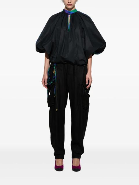 PUCCI mandarin-neck embroidered blouse - Black