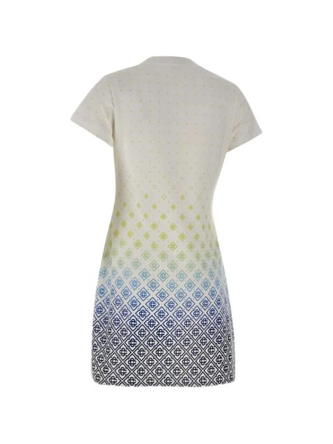 Casablanca AOP Monogram crew neck T-shirt dress - White