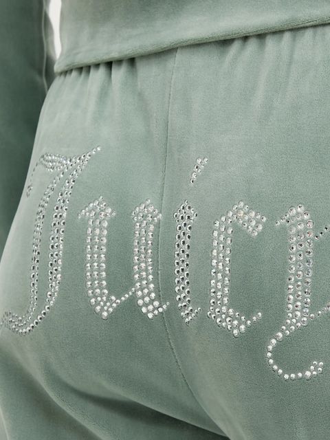 Juicy Couture spodnie dresowe kolor zielony z aplikacją JCAPW045 - zdjęcie produktu nr 2