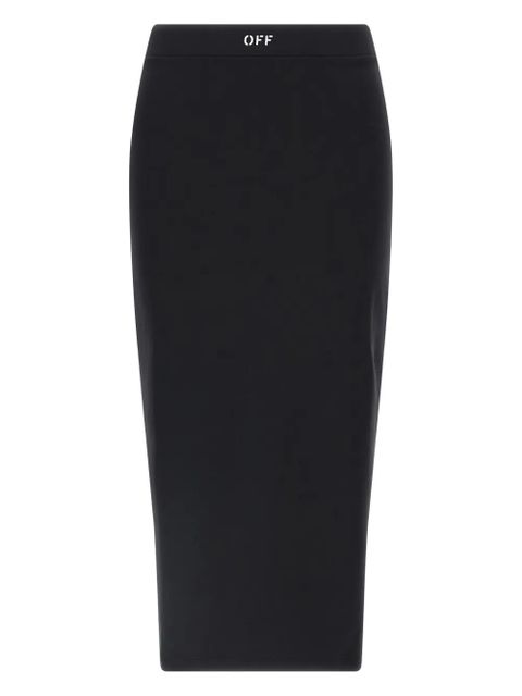 Off-White logo-waistband skirt - Black - zdjęcie produktu nr 1