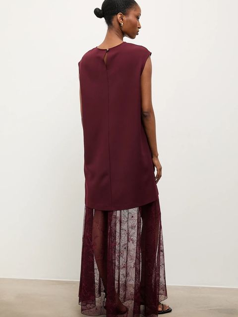 Answear.LAB sukienka kolor bordowy mini prosta