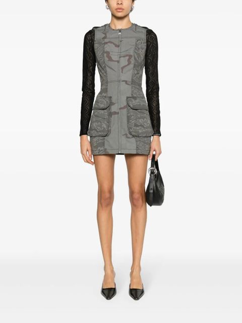 Marine Serre Regenerated camouflage mini dress - Grey - zdjęcie produktu nr 2