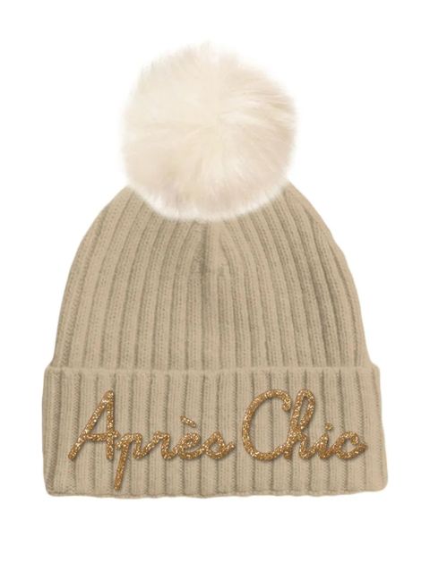 MC2 Saint Barth pompom-detail beanie hat - Neutrals - zdjęcie produktu nr 1