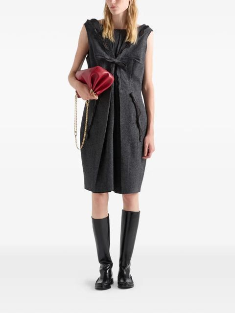 Prada raw-cut boat-neck mini dress - Grey - zdjęcie produktu nr 2