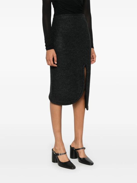 Victoria Beckham padded-trim midi skirt - Grey - zdjęcie produktu nr 2