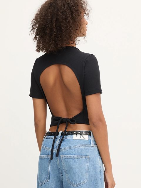 adidas Originals t-shirt Cut Out Rib Tee damski kolor czarny KC8804 - zdjęcie produktu nr 2