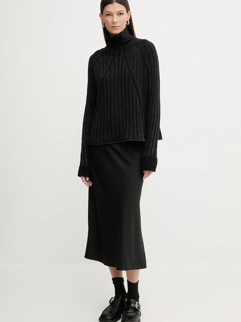 G-Star sweter bawełniany 0 damski kolor czarny z golfem D27172.D630 - zdjęcie produktu nr 2