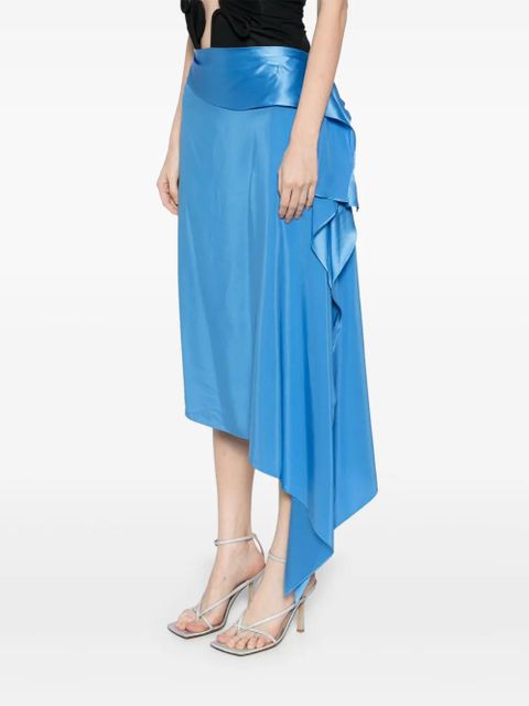 Christopher Esber crosscut silk skirt - Blue