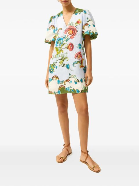 Marie Oliver Kiki floral puff-sleeve dress - Blue - zdjęcie produktu nr 2