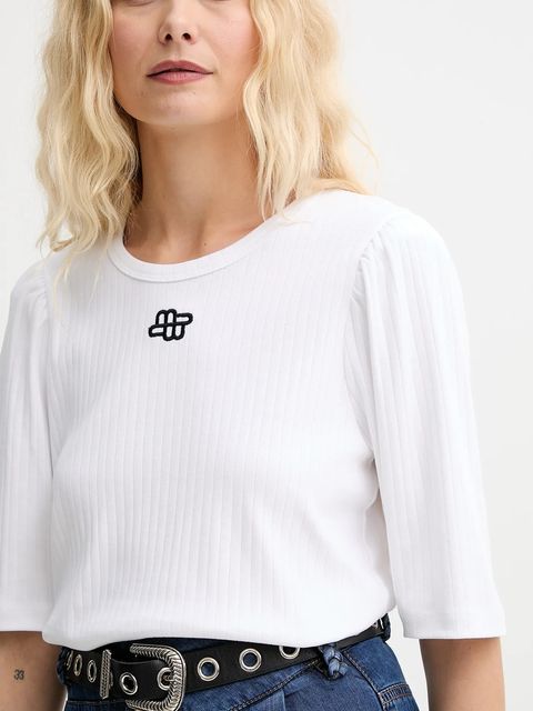 MUNTHE t-shirt bawełniany PARSA damski kolor biały 252110025264