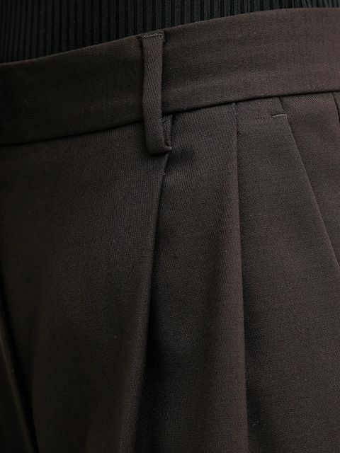 Filippa K spodnie z dodatkiem wełny damskie kolor brązowy proste high waist 32511