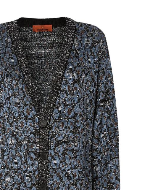 Missoni buttoned animal-print cardigan - Blue - zdjęcie produktu nr 2