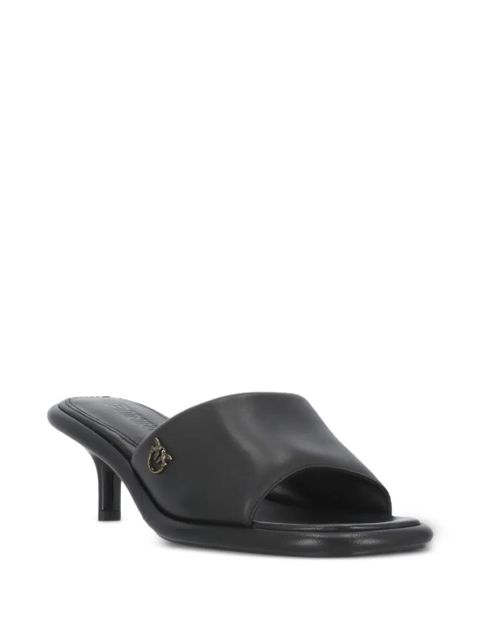 PINKO 60mm logo-plaque square-toe heeled sandals - Black - zdjęcie produktu nr 2