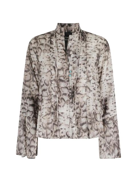 PINKO snakeskin-print flared-cuff blouse - Neutrals - zdjęcie produktu nr 1