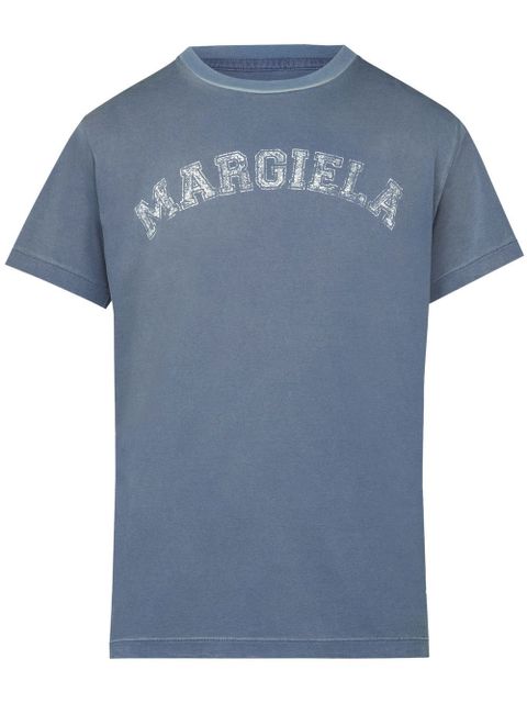 Maison Margiela logo-print jersey T-shirt - Blue - zdjęcie produktu nr 1