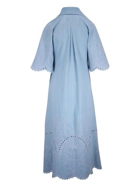 ZIMMERMANN broderie anglaise collarmidi dress - Blue - zdjęcie produktu nr 2