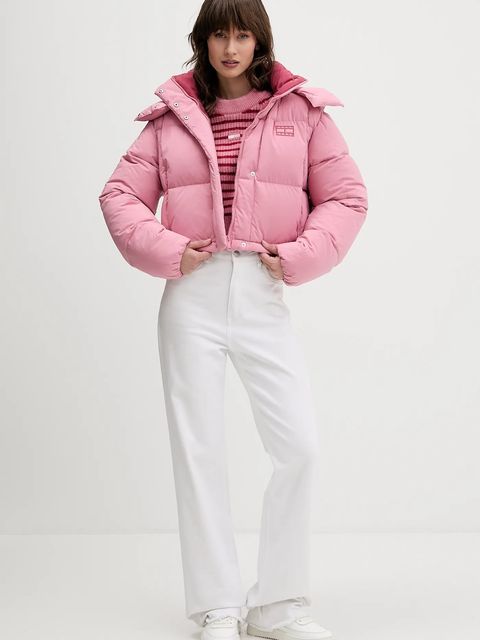 Tommy Jeans sweter z domieszką wełny damski kolor różowy DW0DW21677 - zdjęcie produktu nr 2