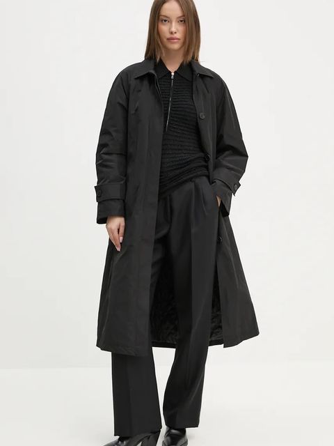 Sandro Ferrone płaszcz damski kolor czarny przejściowy oversize SFS15YBEALASKA