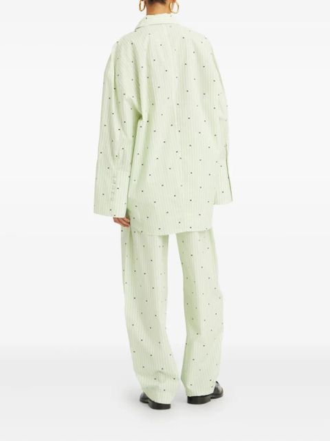 ROTATE BIRGER CHRISTENSEN striped poplin shirt - Green