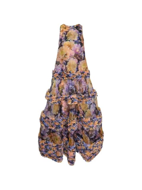 ZIMMERMANN Luna floral-print ruffled dress - Purple - zdjęcie produktu nr 1