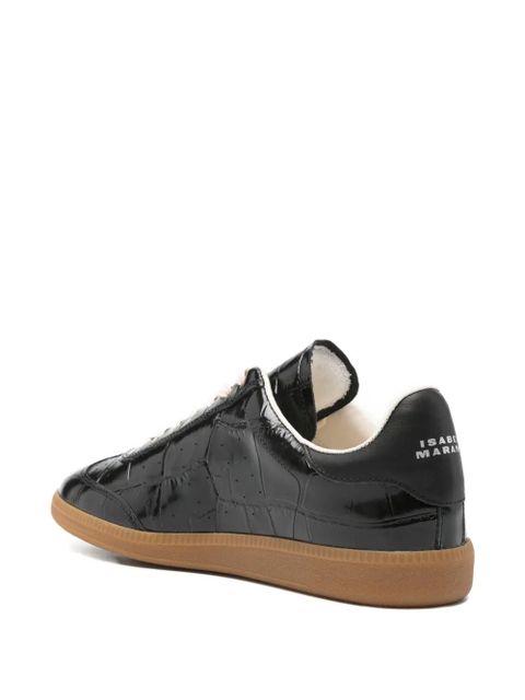 ISABEL MARANT Bryce crocodile-effect lace-up sneakers - Black