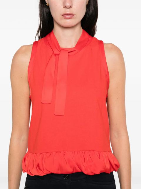 SANDRO ruffled crew neck top - Red