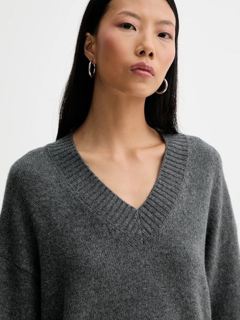 Marc O'Polo sweter z dodatkiem wełny damski kolor szary 510609060235