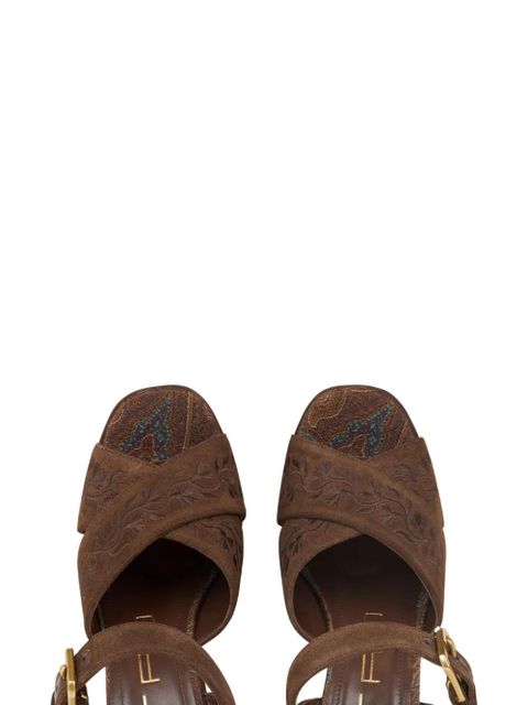 ETRO 115mm suede sandals - Brown