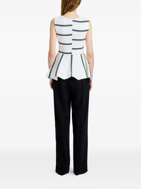 Proenza Schouler Eugenie striped ribbed knit top - White
