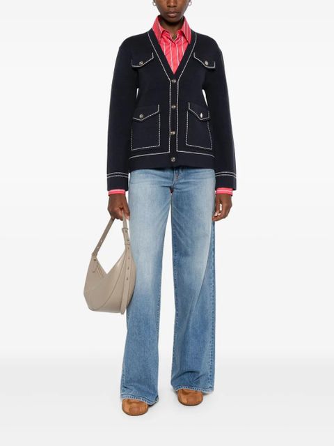 Maje contrast-stitch cardigan - Blue - zdjęcie produktu nr 2