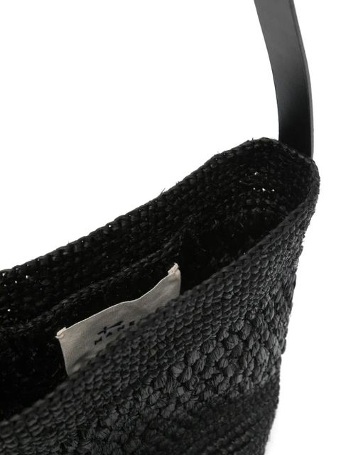 Manebi raffia shoulder bag - Black