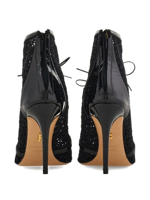 Ferragamo 90mm macramé boots - Black