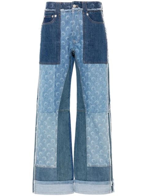 Marine Serre patchwork straight-leg jeans - Blue - zdjęcie produktu nr 1