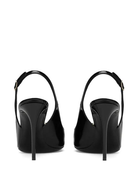 Dolce & Gabbana logo-plaque heeled slingback pumps - Black